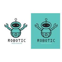 vector de símbolo de robot y logotipo