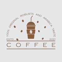 creative ice coffee drink and coffee milk logo vector illustration design