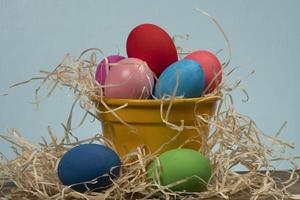 Colorful eggs symbolizing Easter photo