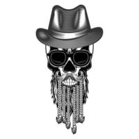 Cowboy Skull With Revolver and skull vector