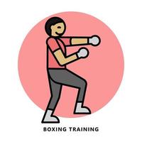 Boxing Fighter Sport Icon Symbol. Boxer Training Vector Illustration