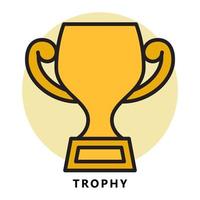 Trophy Icon Cartoon. Winner Cup Symbol Vector