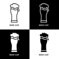 Bubbles Drink Cup Symbol Vector. Beer Glass Icon Cartoon Logo vector