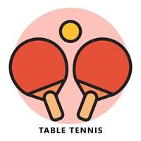 dibujos animados de icono de deporte de ping pong. vector de símbolo de tenis de mesa