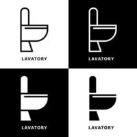 Toilet Icon Cartoon. Closet Lavatory Household Symbol Vector Logo