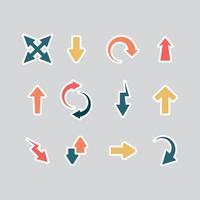 Set of Outlined Arrows vector