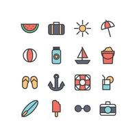 Summer Outlined Icons vector