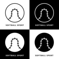 Baseball Icon Cartoon. Softball Sport Symbol Vector Logo