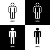Man Sign Icon Cartoon. Male Toilet Symbol Vector Logo