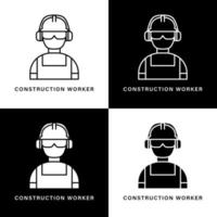 dibujos animados de icono de ingeniería y construcción. logotipo de vector de símbolo minero