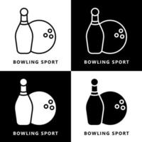 Bowling Sport Icon Cartoon. Ball and Pin Bowling Symbol Vector Logo