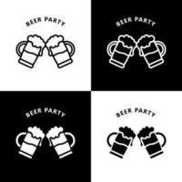 Beer Party Icon Cartoon. Alcohol Drinks Cheers Celebration Symbol Vector Logo