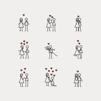 Couples Set of Icons vector