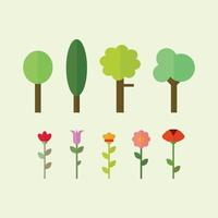 Flat Nature Elements vector