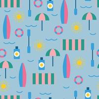 Flat Summer Seamless Pattern vector