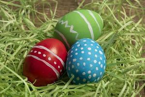 Colorful eggs symbolizing Easter photo