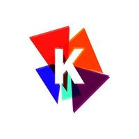 ilustración vectorial del logotipo de la letra k de colores creativos. vector