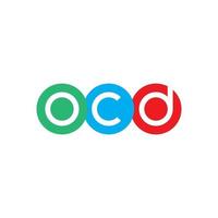 texto de plantilla de vector de logotipo ocd.