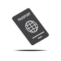vector illustration of 3D passport on a white background with a shadow.