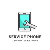 illustration smartphone service template logo. vector