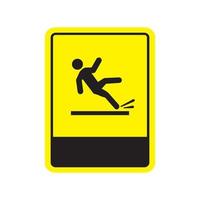 vector illustration of a slippery warning sign, slippery floor, slipping danger sign.