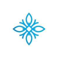 company logo in the form of a simple symmetrical line flower. vector