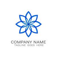 company logo in the form of a simple symmetrical line flower. vector