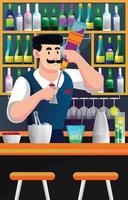 Bartender Character Concept vector