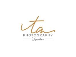 Letter TA Signature Logo Template Vector