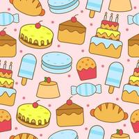 Sweets Dessert Seamless Pattern vector