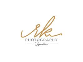Letter RK Signature Logo Template Vector