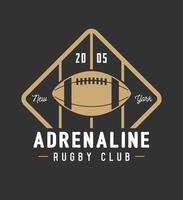 Vintage rugby and american football labels, emblems and logo. Vector illustration