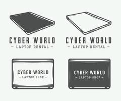 Vintage laptop. Can be used for logo, badge, emblem and much more. Vector Illustration