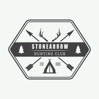 Hunting logo in vintage style. Vector illustration.