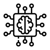 A linear icon design of ai mind vector