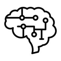 A linear icon design of ai mind vector