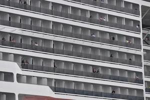 GENOA, ITALY - JULY 27 2017 - MSC MERAVIGLIA Cruise ship sailing from harbor photo