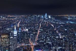 New York night view panorama cityscape photo