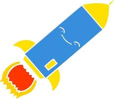 flat color style cartoon rocket vector