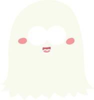 flat color style cartoon friendly ghost vector