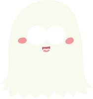 fantasma amigable de dibujos animados de estilo de color plano vector