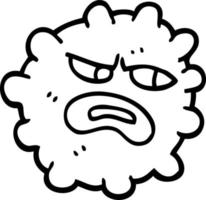 line drawing cartoon funny germ vector