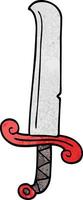 cartoon doodle long sword vector