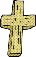 cartoon doodle wooden cross vector