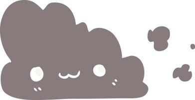 cute flat color style cartoon cloud vector