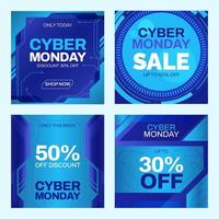 plantilla de redes sociales de cyber monday vector