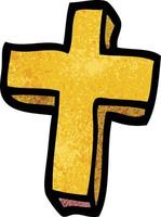 cartoon doodle gold cross vector