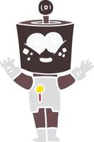 happy flat color style cartoon robot vector