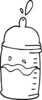 line drawing cartoon baby bottle vector