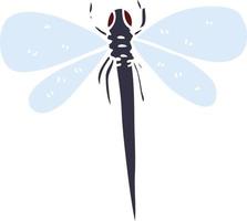 caricatura, garabato, libélula vector